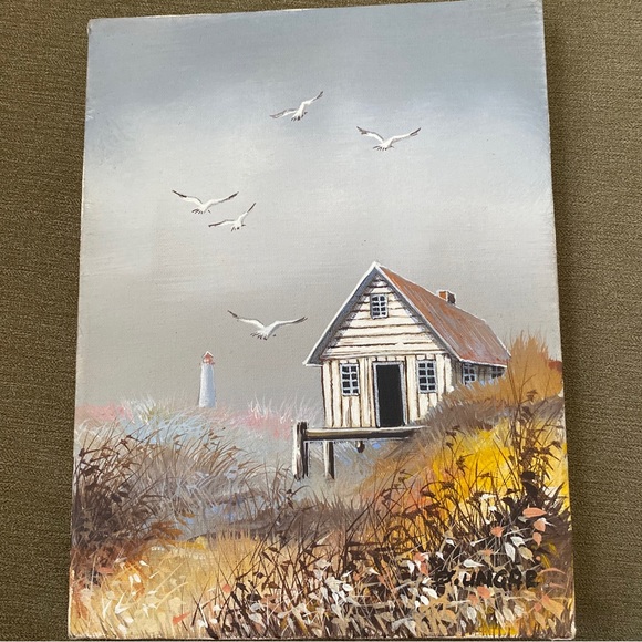 unbranded Other - Original Signed Seascape Painting On Canvas Unframed 9”x12”